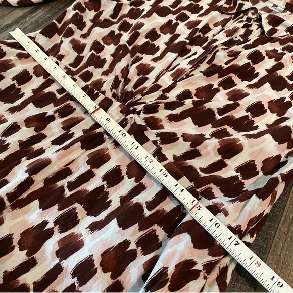 FEMELLA Brown & Pink 3/4 Sleeve Button Front Midi Dress, Size 3x - Picture 10 of 13